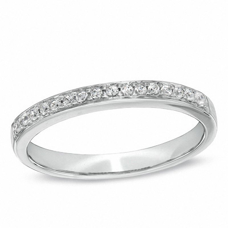 Ladies' 0.12 CT. T.W. Diamond Wedding Band in 10K White Gold|Peoples Jewellers