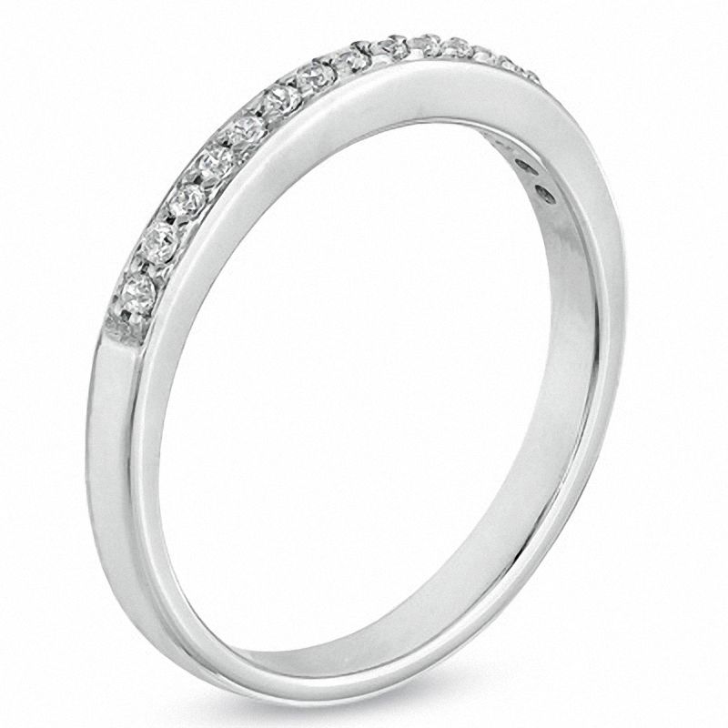 Main Image 2 of 0.12 CT. T.W. Diamond Wedding Band in 10K White Gold