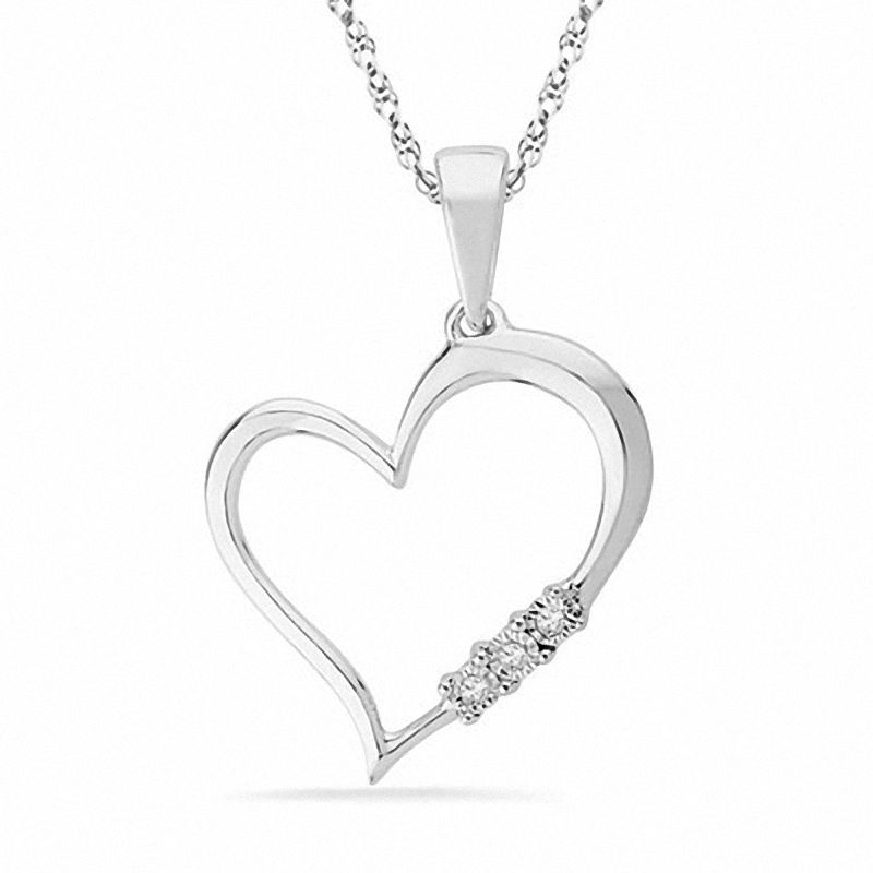 Diamond Accent Heart Pendant in Sterling Silver|Peoples Jewellers