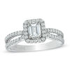 Vera Wang Love Collection 0.95 CT. T.W. Emerald-Cut Diamond Split Shank Ring in 14K White Gold