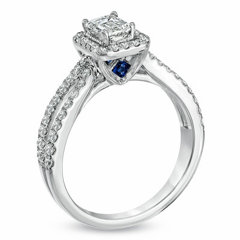 Vera Wang Love Collection 0.95 CT. T.W. Emerald-Cut Diamond Split Shank Ring in 14K White Gold|Peoples Jewellers