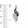 Thumbnail Image 2 of 0.50 CT. T.W. Enhanced Black and White Diamond Wave Drop Earrings in Sterling Silver