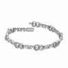 Thumbnail Image 1 of 0.20 CT. T.W. Diamond "Mom" Heart Bracelet in Sterling Silver