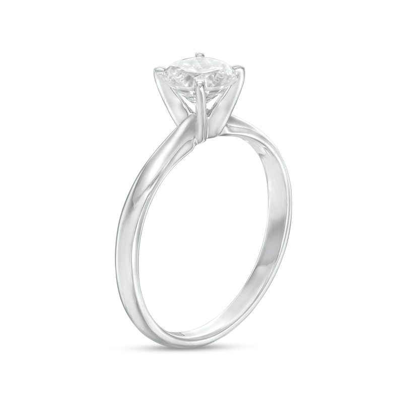 Main Image 3 of 1.00 CT. Certified Diamond Solitaire Engagement Ring in 14K White Gold (J/I3)