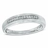 Thumbnail Image 0 of Men's 0.10 CT. T.W. Diamond Wedding Band in 10K White Gold