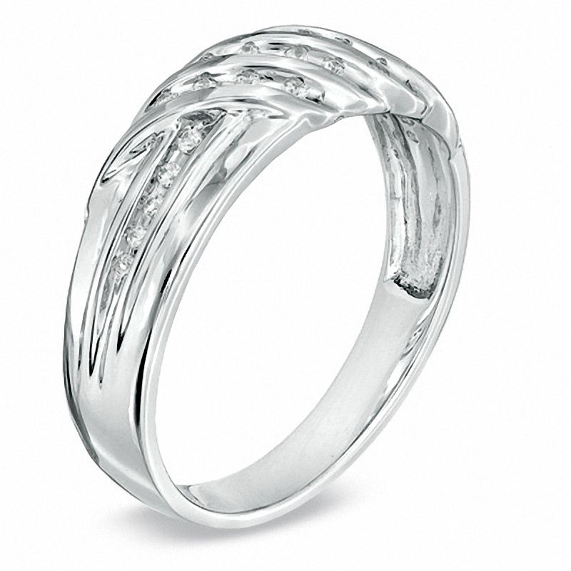 Men's 0.10 CT. T.W. Diamond Band in Sterling Silver|Peoples Jewellers