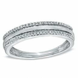 0.20 CT. T.W. Diamond Edge Wedding Band in 10K White Gold