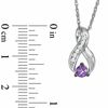Thumbnail Image 1 of 4.0mm Amethyst and 0.10 CT. T.W. Diamond Infinity Loop Pendant in Sterling Silver
