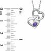 Tanzanite and Diamond Accent Double Heart Pendant in Sterling Silver