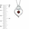 Thumbnail Image 2 of Heart-Shaped Garnet Motherly Love Pendant in Sterling Silver