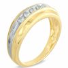 Thumbnail Image 1 of Men's 0.25 CT. T.W. Diamond Five Stone Wedding Band in 10K Gold