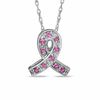 Thumbnail Image 0 of Pink Sapphire Ribbon Pendant in Sterling Silver