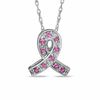 Thumbnail Image 1 of Pink Sapphire Ribbon Pendant in Sterling Silver