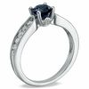 Thumbnail Image 2 of Lab-Created Blue Sapphire and 0.41 CT. T.W. Diamond Engagement Ring in 10K White Gold