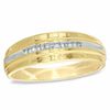 Thumbnail Image 1 of Men's 0.16 CT. T.W. Baguette Diamond Wedding Band in 10K Gold