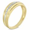 Thumbnail Image 2 of Men's 0.16 CT. T.W. Baguette Diamond Wedding Band in 10K Gold