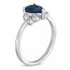 Thumbnail Image 1 of Pear-Shaped Blue Sapphire and Diamond Accent Ring in 10K White Gold