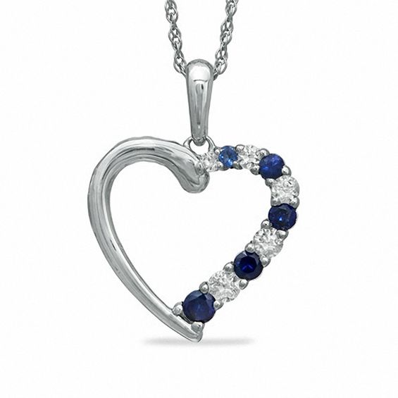 Journey Lab Created Blue And White Sapphire Heart Pendant In 10k Gold Peoples Jewellers - White Sapphire Heart Pendant Necklace Journey Lab Created Blue And White Sapphire Heart Pendant In 10k Gold Peoples Jewellers - White Sapphire Heart Pendant Necklace