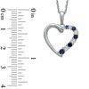 Thumbnail Image 2 of Journey Lab-Created Blue and White Sapphire Heart Pendant in 10K White Gold