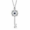 Thumbnail Image 0 of Blue Sapphire and Diamond Accent Key Pendant in Sterling Silver