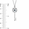 Thumbnail Image 1 of Blue Sapphire and Diamond Accent Key Pendant in Sterling Silver