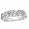 Thumbnail Image 1 of 0.10 CT. T.W. Diamond Multi-Groove Wedding Band in 10K White Gold