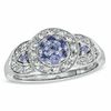 Thumbnail Image 1 of Tanzanite and White Sapphire Ring in 10K White Gold