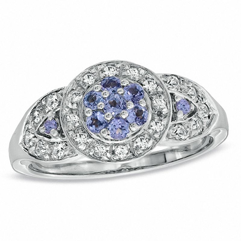 Tanzanite and White Sapphire Ring in 10K White Gold|Peoples Jewellers