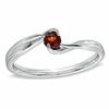 Thumbnail Image 0 of Garnet Bypass Ring in Sterling Silver