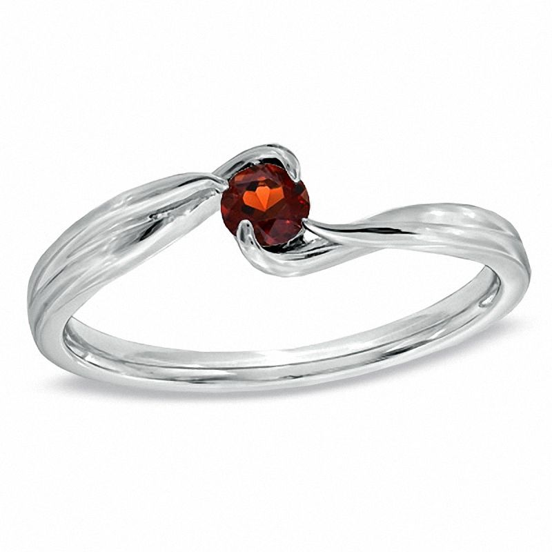 Garnet Bypass Ring in Sterling Silver