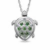 Thumbnail Image 1 of Tsavorite Turtle Pendant in Sterling Silver