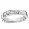 Men's 0.16 CT. T.W. Diamond Five Stone Wedding Band in 10K White Gold