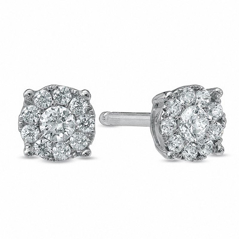 0.25 CT. T.W. Composite Diamond Stud Earrings in 10K White Gold|Peoples Jewellers
