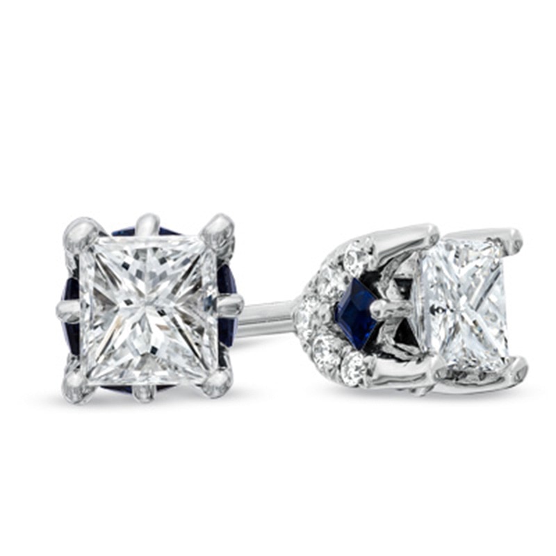 Vera Wang Love Collection CT. T.W. Princess-Cut Diamond Stud Earrings in 14K White Gold|Peoples Jewellers