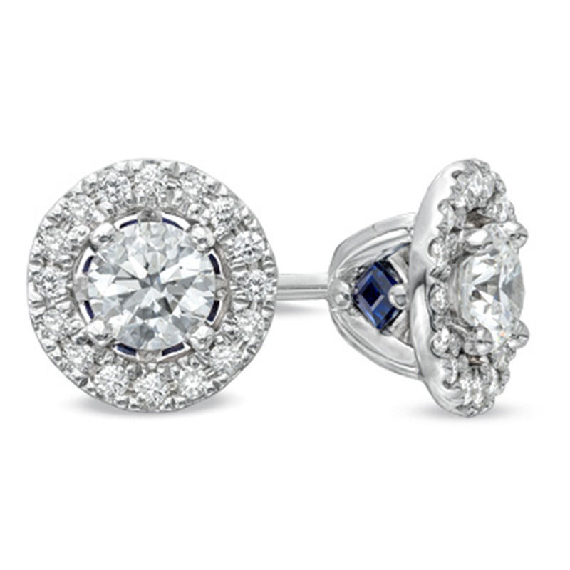 Main Image 1 of Vera Wang Love Collection 0.45 CT. T.W. Diamond Frame Stud Earrings in 14K White Gold