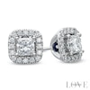 Thumbnail Image 1 of Vera Wang Love Collection 0.70 CT. T.W. Princess-Cut Diamond Frame Stud Earrings in 14K White Gold