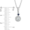 Thumbnail Image 1 of Vera Wang Love Collection 0.38 CT. T.W. Diamond and Princess-Cut Blue Sapphire Pendant in 14K White Gold