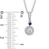 Thumbnail Image 1 of Vera Wang Love Collection 0.38 CT. T.W. Diamond and Princess-Cut Blue Sapphire Pendant in 14K White Gold