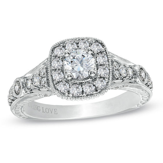 Vera Wang Love Collection 0.95 CT. T.W. Diamond Frame Engagement Ring in 14K White Gold Vera Wang Love Collection 0.95 CT. T.W. Diamond Frame Engagement Ring in 14K White Gold