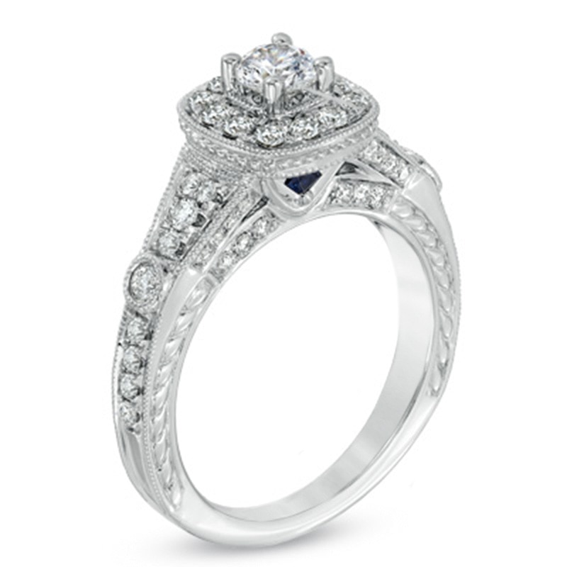 Main Image 2 of Vera Wang Love Collection 0.95 CT. T.W. Diamond Frame Engagement Ring in 14K White Gold