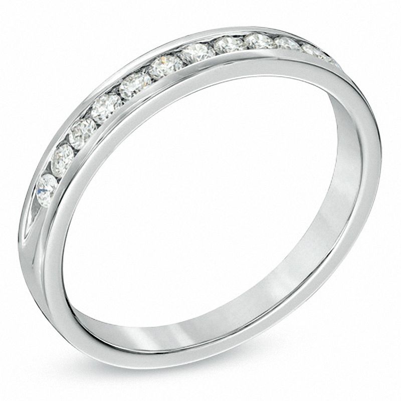 0.25 CT. T.W. Certified Diamond Anniversary Band in 18K White Gold (E/I1)