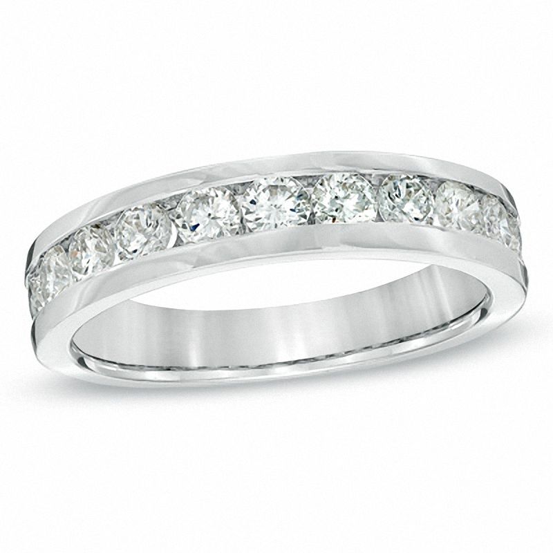 1.00 CT. T.W. Certified Diamond Anniversary Band in 18K White Gold (E/I1)