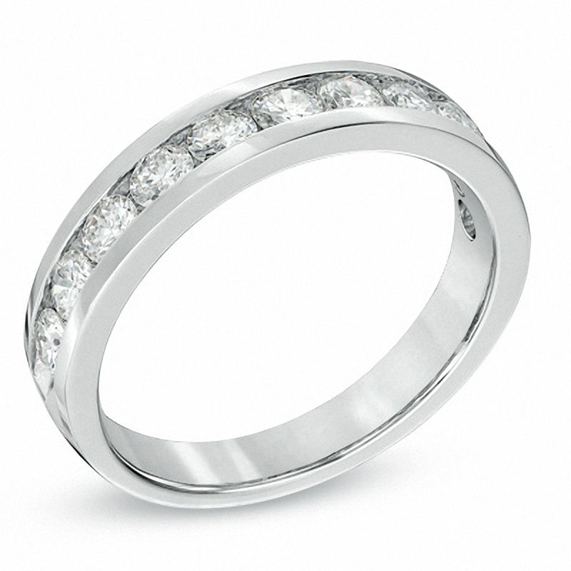 1.00 CT. T.W. Certified Diamond Anniversary Band in 18K White Gold (E/I1)