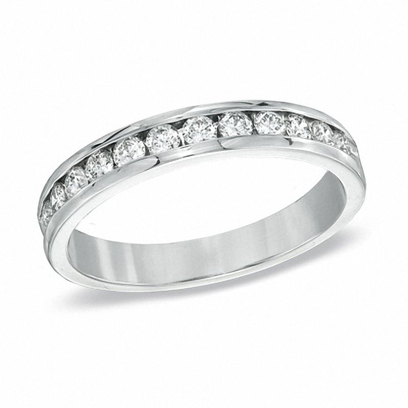 Main Image 1 of 0.50 CT. T.W. Certified Diamond Anniversary Band in 18K White Gold (E/I1)