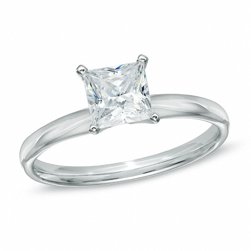 Main Image 1 of 0.70 CT. Certified Prestige® Princess-Cut Diamond Solitaire Engagement Ring in 14K White Gold (J/I1)