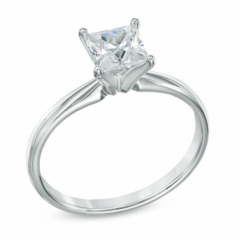 0.70 CT. Certified Prestige® Princess-Cut Diamond Solitaire Engagement Ring in 14K White Gold (J/I1)