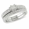 Thumbnail Image 1 of 0.31 CT. T.W. Princess-Cut Diamond Three Stone Bridal Set in 10K White Gold