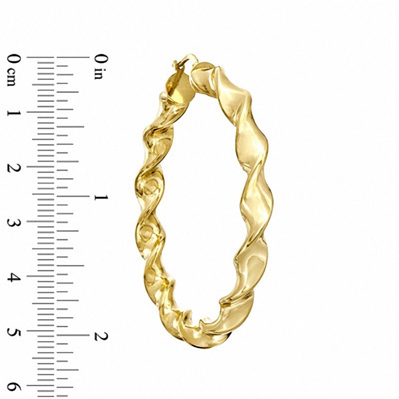Main Image 2 of Elegance D'Italia™ 38mm Polished Wavy Twist Hoop Earrings in Bronze with 14K Gold Plate