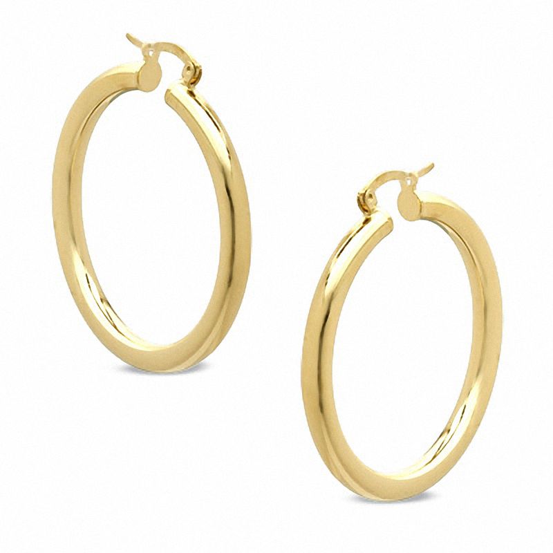 Elegance D'Italia™ 38mm Polished Hoop Earrings in Bronze with 14K Gold Plate