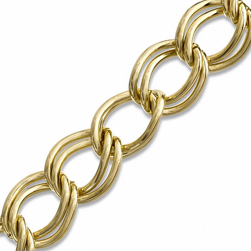 Main Image 1 of Elegance d'Italia 22mm Double Link Bracelet in Bronze with 14K Gold Plate - 8.0"